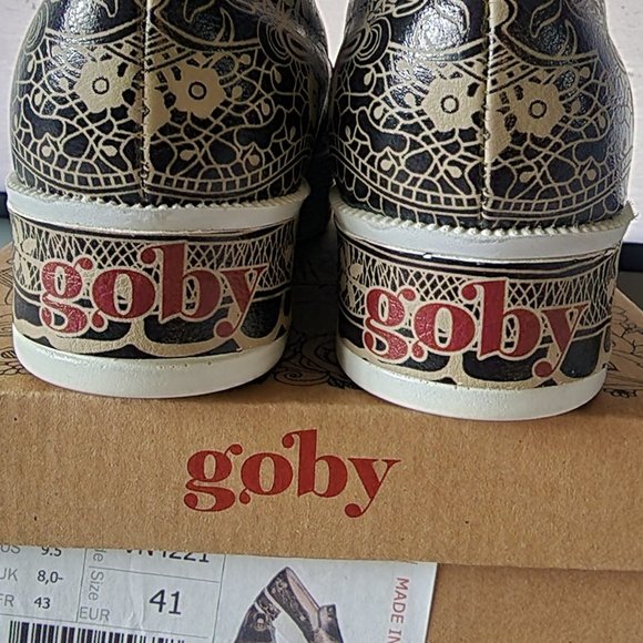 GOBY Chocolate/Cream Henna Scroll Slip-On Sneakers - Picture 6 of 13
